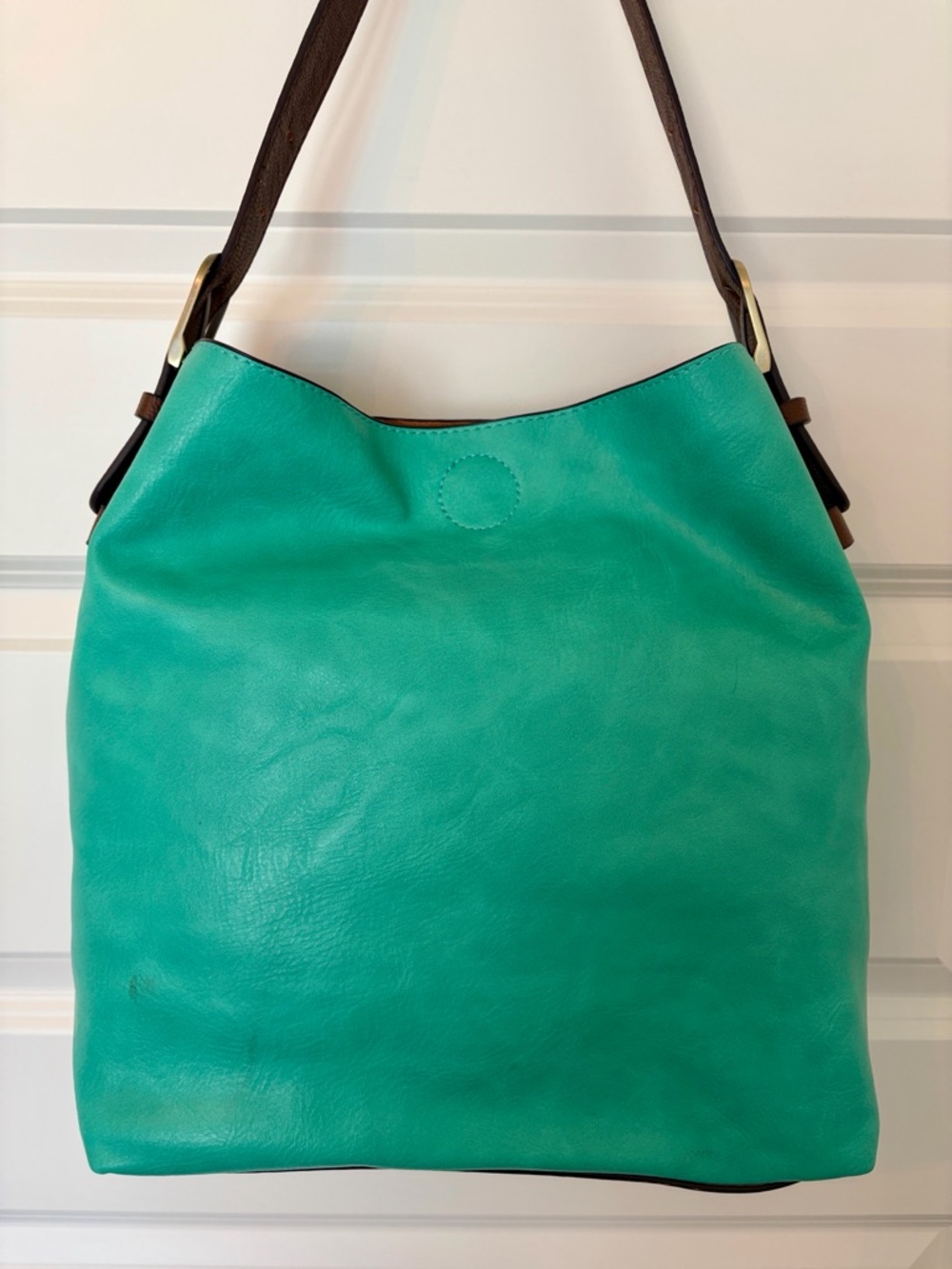 Teal Leather Shoulder Bag - Unbranded - Picture 3 of 6